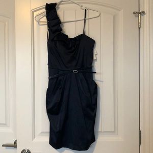 NWT One shoulder navy blue dress size 5